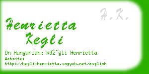 henrietta kegli business card